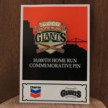 San Francisco Giants 10,000 Home Runs Chevron Baseball 1988 VTG Lapel Hat Pin - £7.03 GBP