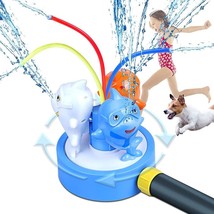 Outdoor Water Sprinkler for Kids and Toddlers, Backyard Spinning Shark Sprinkler - £11.58 GBP