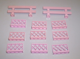 11 Used Lego Pink Fence &amp; Bar Spindled 6079 - 3185 - £7.95 GBP