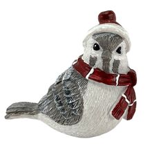 White breasted nuthatch Bird with Winter Hat and Scarf Christmas Ornamen... - $12.85