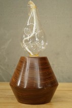 Vintage Studio Artisan Hand Blown Art Glass Wood Crafted Oil Lamp by Butch Coon - £23.67 GBP