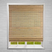 36 X 60 Bamboo Blinds Natural Wood Window Shade Cordless Lift Roman Shades - $75.23