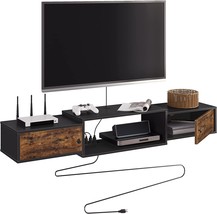 Hoobro Floating Tv Stand, 55&quot; Tv Shelf With Power Outlet, Wall Mounted Media - £103.53 GBP