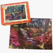 Tuco Puzzle Natures Fairyland Vintage Flower Garden Landscape 1950s Wood Like - $29.99