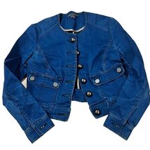 Armani Exchange Womens Denim Cropped Jacket Medium Blue Cotton/Elastane - $606.06 MXN