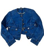 Armani Exchange Womens Denim Cropped Jacket Medium Blue Cotton/Elastane - $606.06 MXN