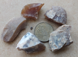 5 small Natural MINERAL Rough Raw FLINT Ancient Stone Rock Modiin Israel #2 - £2.14 GBP