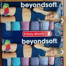 2x6 Packs New Fruit Of The Loom Womens Assorted Beyondsoft Boy Short - $26.72