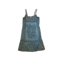 Colors of India Women&#39;s Dress Blue Boho Embroidered Sz M - $250.13 MXN