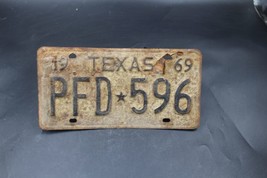 Vintage black and white 1969 Texas License Plate # PFD-596 - £11.70 GBP