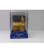 Elgin Collectible Mini Church Desk Clock Gold Tone Battery Powered  - $19.79