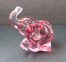 Fenton Glass Rose Pink Elephant with Trunk Up Figurine  4&quot; Tall - £31.65 GBP