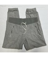 Athleta Cabo Linen Joggers Size 14 Beigy Gray Zip Pockets Pants Casual EUC - $442.30 MXN