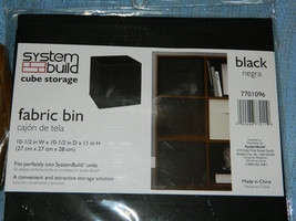 NEW System Build Cube Fabric Bin Storage Black 10.5 W x 10.5 D x 11 inch... - £10.32 GBP