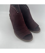Sonoma Ankle Bootie Block Heel Shoes Womens Sz7 M Thelma Zip Peep Toe Bu... - $32.03 CAD