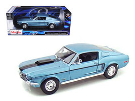 1968 Ford Mustang CJ Cobra Jet Blue 1/18 Diecast Car Maisto - £45.73 GBP