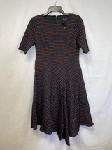 Nanette Lepore Asymmetrical Hem Flare Plaid Dress Black/Blue Size 4 NWOT - £6.96 GBP