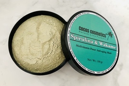 Spirulina green facial clay mask | Spirulina Detox Antioxidant face clay mask  - £10.00 GBP