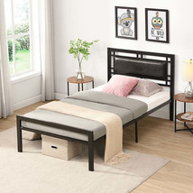 Modern Black Twin Metal Bed Frame - Sturdy, Comfort &amp; Bedroom Design - $134.99