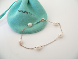 Tiffany &amp; Co Silver Pearls by the Yard Bracelet Bangle 7.4 Inch Chain Gi... - $448.00