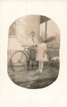 Young Boy &amp; Girl With Bicycle ~1910s Genuine Photo Postcard-
show original ti... - £8.15 GBP