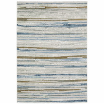 6 X 9 Grey Blue Ivory Brown Beige And Navy Abstract Power Loom Stain Resistant - €453,13 EUR