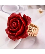 Arthritis Ring Flower Adjustable Ring Stretch Band Gold Toned One Size - $12.38