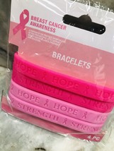 Breast Cancer Awarness Bracelets-1ea 4 Pack-Brand New-SHIPS N 24 HOURS - £11.74 GBP