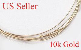 Pure 10k Solid Yellow Gold Round wire gauge 30    1&quot; , 2&quot;, 6&quot;, 12&quot;  US seller - £4.56 GBP