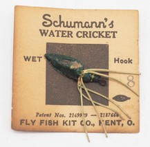 Vintage Schumann&#39;s Agua Cricket Seco Gancho Pesca con Mosca en Tarjeta K... - £28.05 GBP