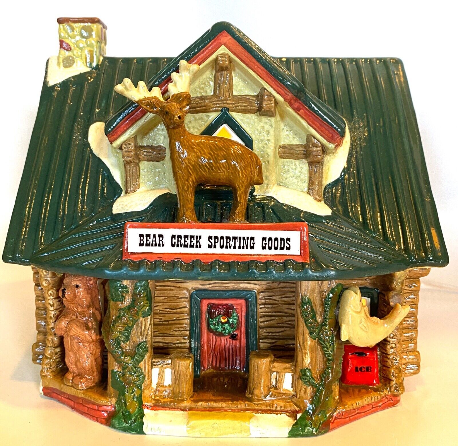 Primary image for Santa's Best Christmas In The Rockies BEAR CREEK SPORTING GOODS Lighted Building