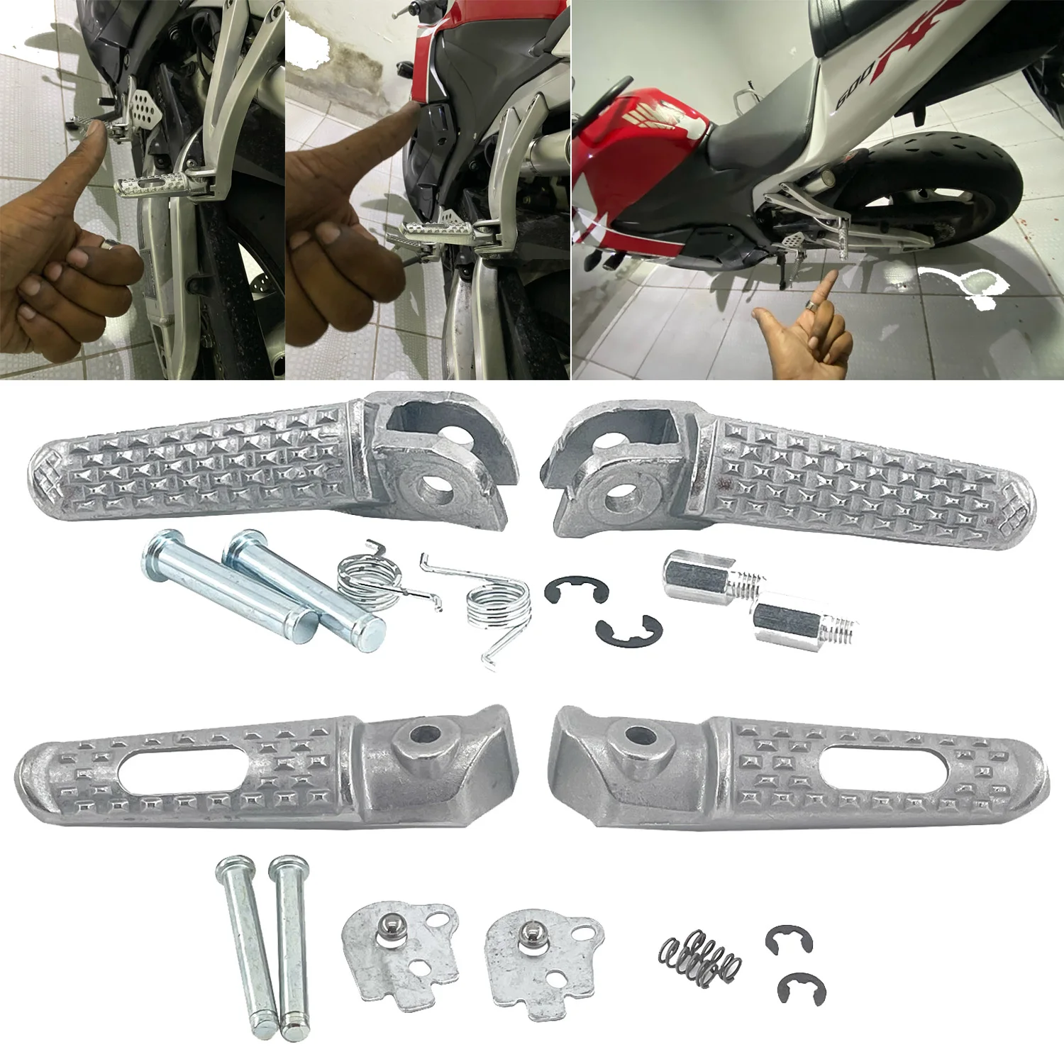 Motorcycle Rider Passenger Front Rear Footrest Foot Peg Padel For HONDA CBR600RR - £17.24 GBP+