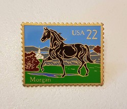 Morgan Horse 22 Cent Stamp Tack PIN 1985 March Co. USPS 1.5&quot; - £11.59 GBP