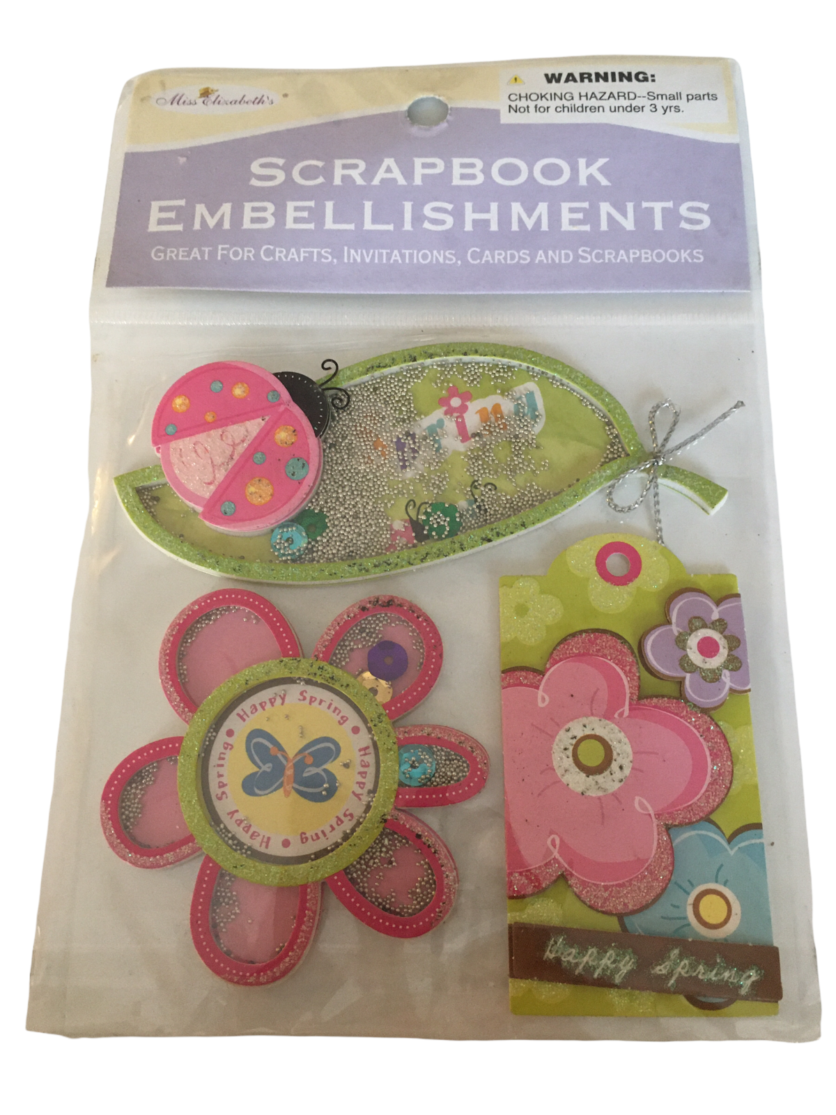 Primary image for Miss Elizabeths Scrapbook Embellishments Raised Set Happy Spring Ladybug Flower