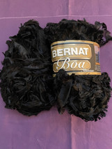 1.5 skeins Bernat BOA Bulky weight Polyester Eyelash Yarn color 81040 Raven - $2.85