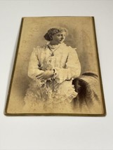 Antique Vintage Cabinet Card Photograph Young Woman Portrait Locket OOAK KG - $365.87 MXN