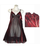 Gilligan &amp; O&#39;Malley Women XL Chemise Lingerie Reactive Shimmer Red Festi... - $23.47 CAD