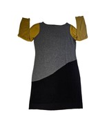 Jessica Howard Color Block Sweater Dress Medium 3/4 Sleeve Black Gray Ye... - $14.89