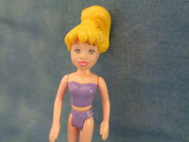 Polly Pocket Mattel Girl Figure Large Blonde Pony Tail Purple Undies 3 1/2&quot; - $1.92