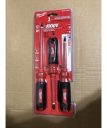 Milwaukee Insulated Screwdriver Set 3-Piece Phillips Slotted ECX 1000V U... - $26.57