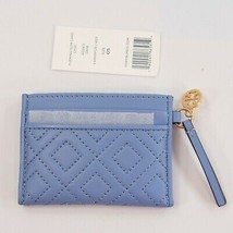 Tory Burch Fleming Larkspur Quilted Leather Card Coin Case Mini Key Wallet NWT - £83.10 GBP