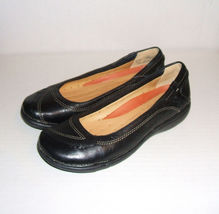 CLARKS UNstructured Women’s Black Leather Dress Loafers Slip-Ons 5.5 M N... - $20.00