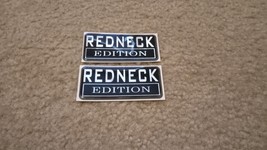 2 Chrome Black Redneck Edition Flexible Resin Emblems Decals - £10.99 GBP