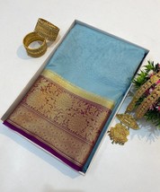Zari Work Kora Organza Banarasi Silk Saree || Zari Weaving silk sarees || Rich P - £59.81 GBP
