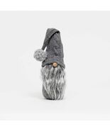 Gnome Hanz Grey Sweater Hat Gray Beard Wood Nose 17" H - $24.75