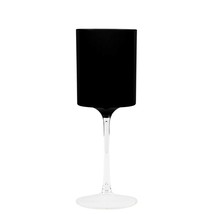 [25 pcs] 9oz Plastic Black Two Tone Wine Glasses Unbreakable for all Occasions - £68.86 GBP