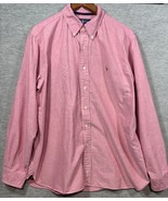 Ralph Lauren Classic Fit Mens Red Pink Button Down Shirt XL Flesh Pony - $19.93