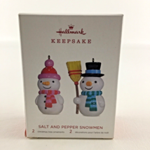 Hallmark Keepsake Christmas Tree Ornament Salt &amp; Pepper Snowmen Set New 2018 - £34.72 GBP