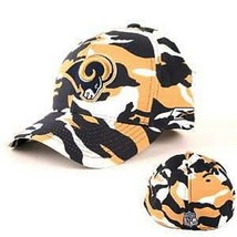 Los Angeles Rams NFL Reebok Multi Color Stadium Camo Hat Cap Flex Fit OSFA - £13.57 GBP