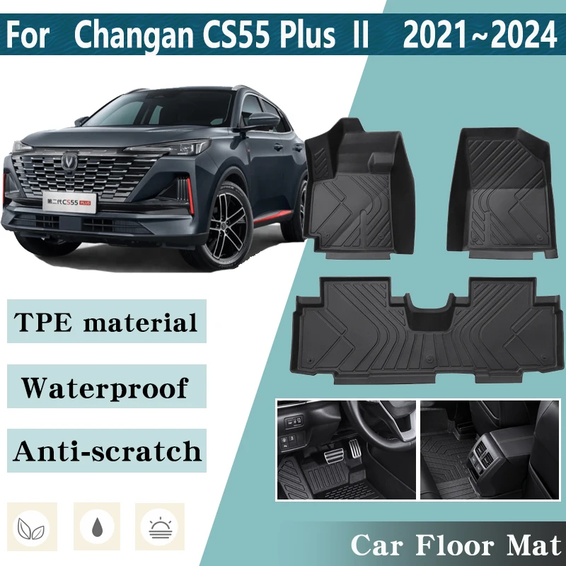 LHD Car Floor Mats for Changan CS55 Plus 2023 Accessories II 2021~2024 Auto Foot - £176.05 GBP